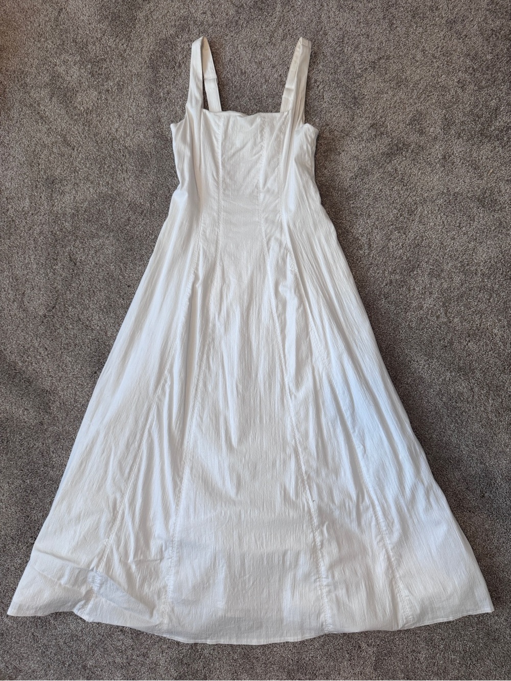 Abercrombie & Fitch Simple White Maxi Sundress with Square Neck